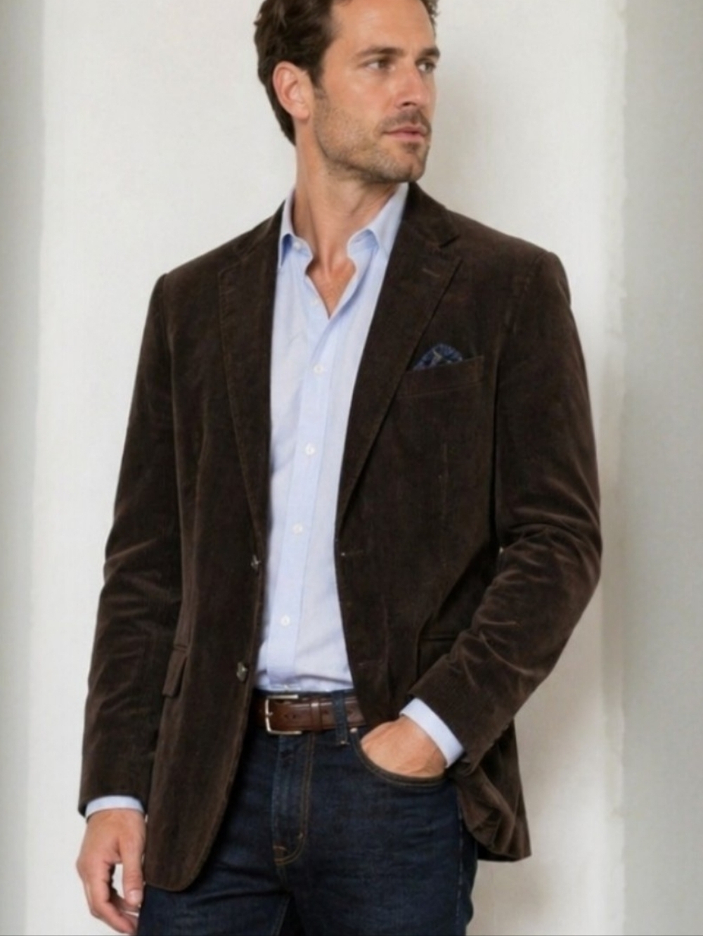 Chaps Ralph Lauren Corduroy Blazer Brown Elbow Patch Sport Coat Men’s 44R